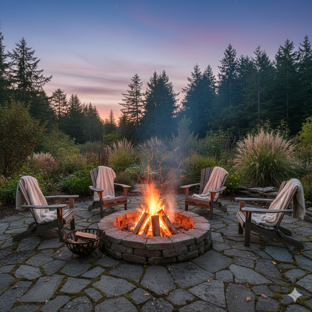 An outdoor fire pit