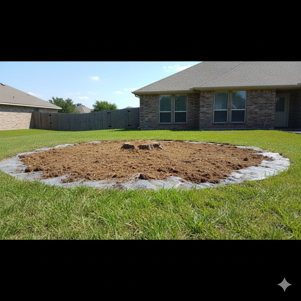 Cleaned up area after stump removal
