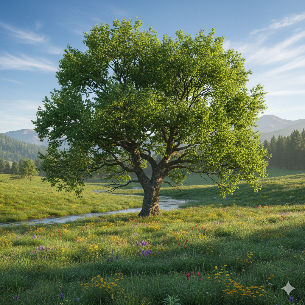 A vibrant, healthy tree