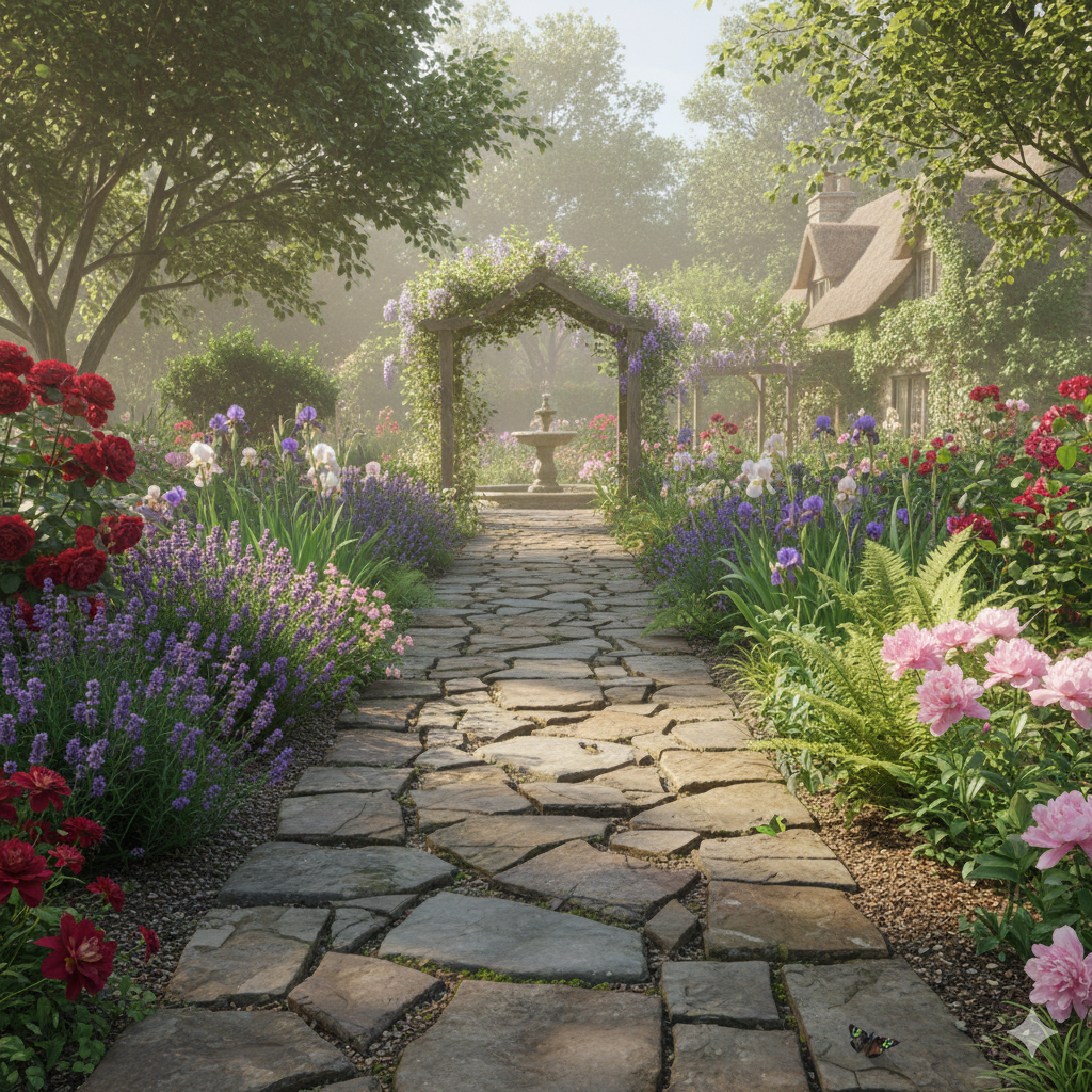 A beautifully landscaped garden
